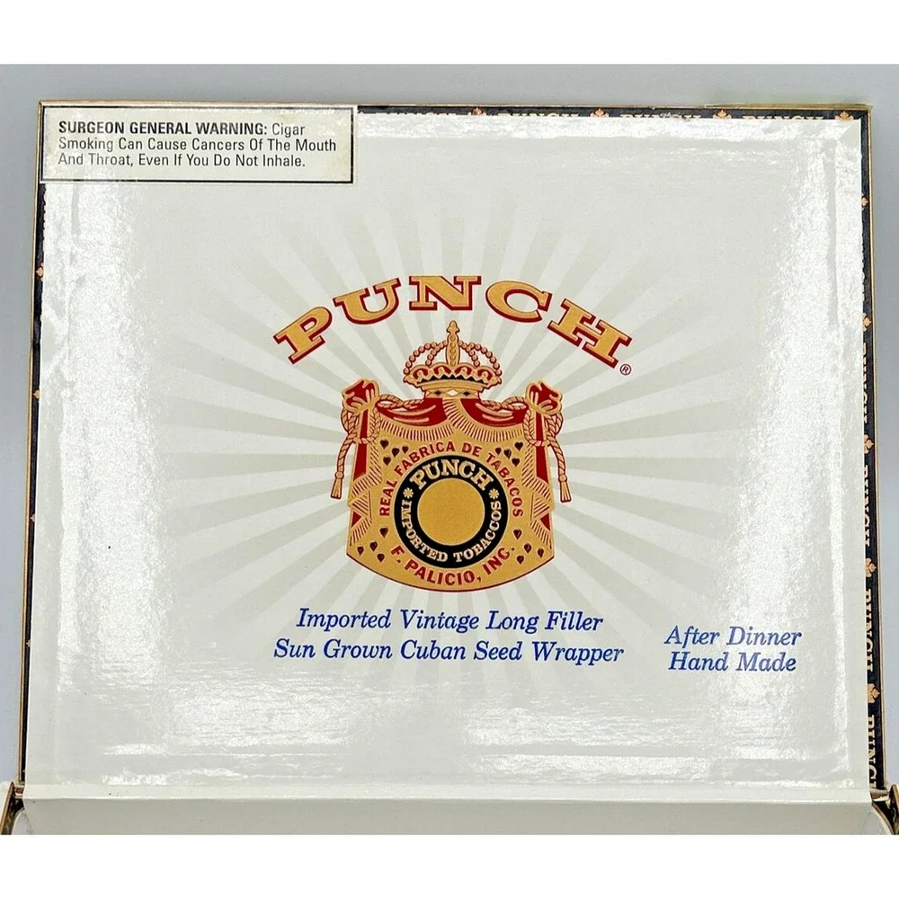 Vintage Punch Cigar‎ Box Gold Tone Detail SKU U192